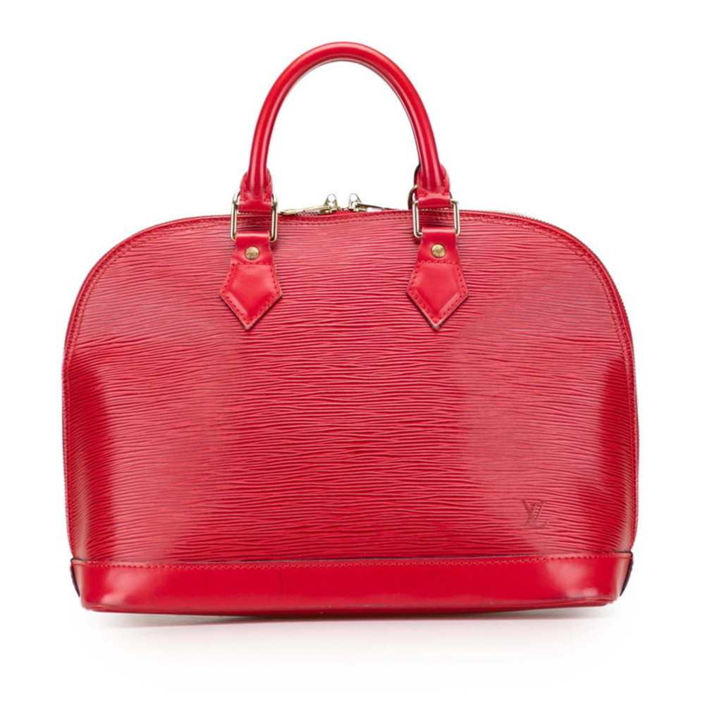 Louis Vuitton Red Epi Leather Alma Handbag with Gold Hardware